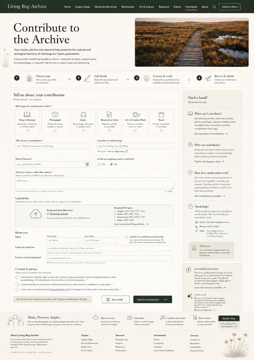 Contribution form page