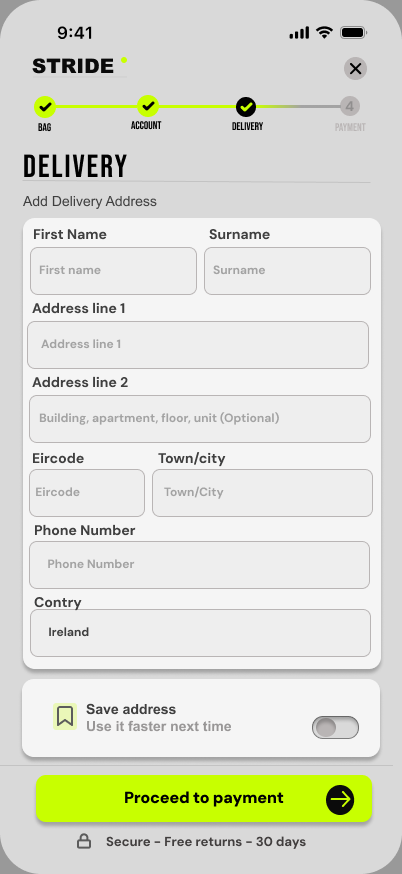 Delivery address